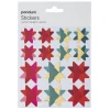 Stickers Jul, brettestjerner, 3 ark med til sammen 42 klistremerker