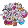 Store klistremerker med kawaii enhjørninger og unicorns, 50 stk.