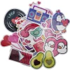 Store stickers – XL-klistremerker med rosa og glitrende, romantisk tema med hjerter, 50 stk.