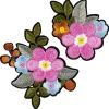 Strykemerker rosa blomster i 2 størrelser med masse detaljer 2 stk. 65×75 mm og 48×53 mm