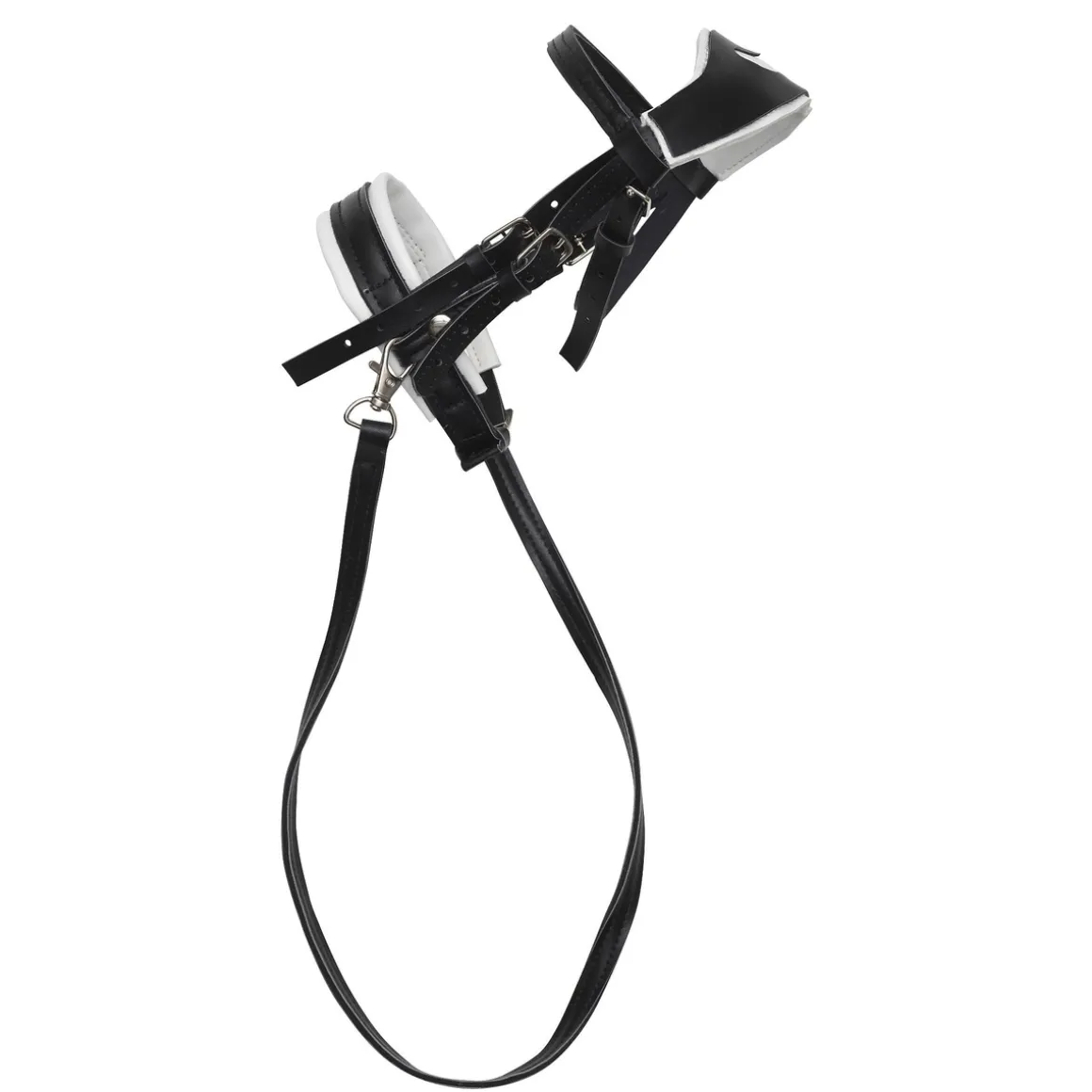 Svart ergonomisk bissel med tøyler til kjepphest og hobby horse