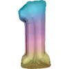 Tallballong 86 cm høy rainbow, tallet 1 – pynt bursdagsselskapet!