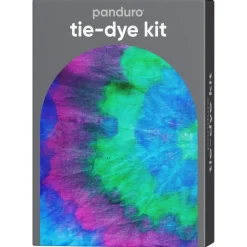 Tie-dye kit – 3×85 ml akvarelltekstilfarge grønn, blå, lilla + hansker og gummistrikker