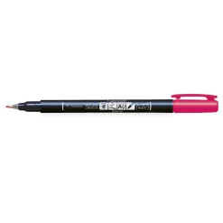 Tombow Brush Fudenosuke Hard Tip, penn med hard penselspiss og rødt blekk