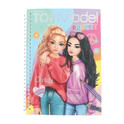 TOPModel lommemalebok Miju & Christy med 120 sider + 1 ark klistremerker! 13×17,5 cm
