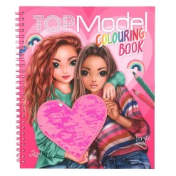 TOPModel Malebok paljetter – herlig spiralbundet malebok med paljettomslag 20,5×24 cm