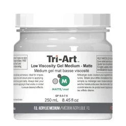 Tri-Art Low Viscosity Gel Matte 250 ml, blankt gelbasert fortynningsmiddel for akrylmaling