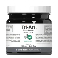 Tri-Art Medium Gesso Black 250 ml, svart grunning for akrylmaling
