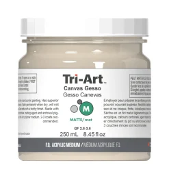 Tri-Art Medium Gesso Canvas 250 ml, beige / kremfarget grunning for akrylmaling
