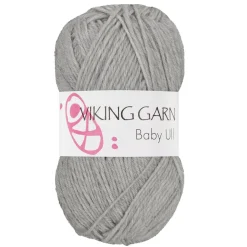 Viking Garn Baby Ull 50 g lysegrå 313