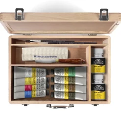 Winsor & Newton Acrylic Essentials Gift Set, treeske med alt du trenger for å male med akrylmaling