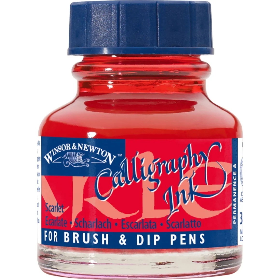 Winsor & Newton Calligraphy Ink, Transparent 30 ml Scarlet Red 601