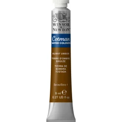 Winsor & Newton Cotman akvarellmaling 8 ml tube – Burnt Umber 076