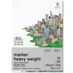 Winsor & Newton Marker Heavy Weight Bleedproof A3 (297x420 mm), 25 ark – vekt 160 gram