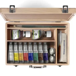 Winsor & Newton Oil Essentials Gift Set, treeske med alt du trenger for å male med oljemaling